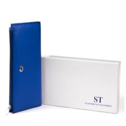 Кошелек ST Leather Из кожи унисекс Синий Фото 8