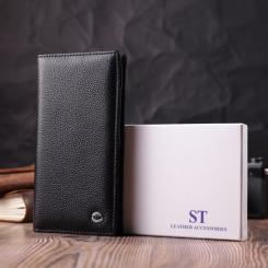 Кошелек ST Leather Из натуральной кожи Черный Фото 10