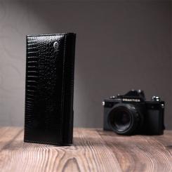 Кошелек ST Leather Из натуральной лакированной кожи Черный Фото 9