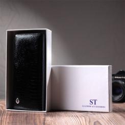 Кошелек ST Leather Из натуральной лакированной кожи Черный Фото 11
