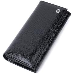 Кошелек ST Leather Из натуральной лакированной кожи Черный Фото