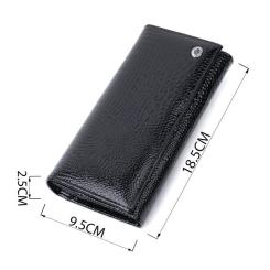Кошелек ST Leather Из натуральной лакированной кожи Черный Фото 2