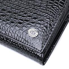 Кошелек ST Leather Из натуральной лакированной кожи Черный Фото 4