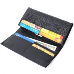 Кошелек ST Leather Из натуральной лакированной кожи Черный Фото 6