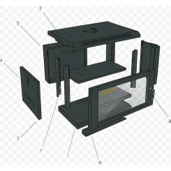 Шкаф настенный GEAR 9U 19" 600x450x500 мм, + полка 19", black Фото 2