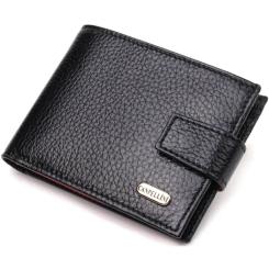 Портмоне Canpellini Из натуральной кожи Черное Фото
