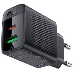 Зарядное устройство Acefast A78 1xUSB-C PD20W + 1xUSB-A GaN Black Фото 1