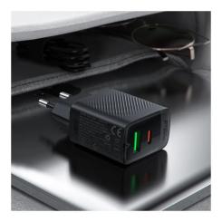Зарядное устройство Acefast A78 1xUSB-C PD20W + 1xUSB-A GaN Black Фото 5
