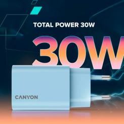 Зарядное устройство Canyon 30CL OnCharge USB-C PD30W Light Blue Фото 5