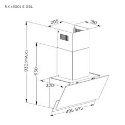 Вытяжка кухонная Pyramida NX 50 (800) S GBL Фото 5