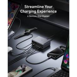 Зарядное устройство Anker GaNPrime 200W 4xUSB-C PD + 2xUSB-A Black Фото 4