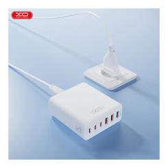 Зарядное устройство XO L133 3xUSB-A + 3xUSB-C 75W White Фото 2