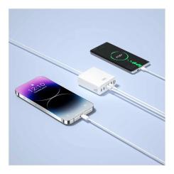 Зарядное устройство XO L133 3xUSB-A + 3xUSB-C 75W White Фото 3