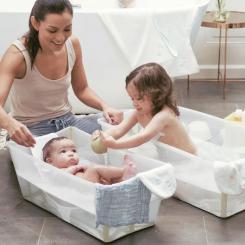 Ванночка Stokke Flexi Bath та підставка, бежева Фото 7