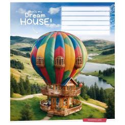 Тетрадь Школярик Dream house 12 аркушів клітинка Фото 1
