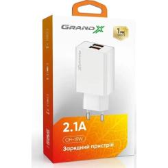 Зарядное устройство Grand-X CH-15W 2xUSB 10.5W Black Фото 3