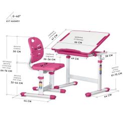 Парта со стулом Evo-kids Ergo Pink Фото 2