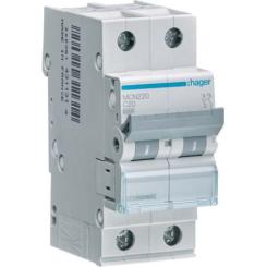 Автоматический выключатель Hager 2-п. C 20A (6kA) 2M (A) Фото