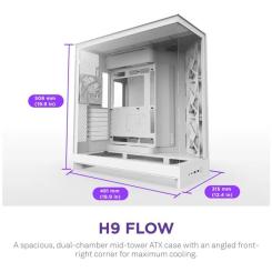 Корпус для ПК NZXT H9 Flow Dual-Chamber All White Фото 1