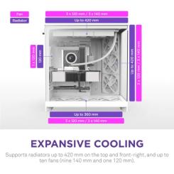 Корпус для ПК NZXT H9 Flow Dual-Chamber All White Фото 3