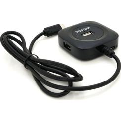 Концентратор VEGGIEG USB-C 4xUSB 2.0 0.2m black Фото 1