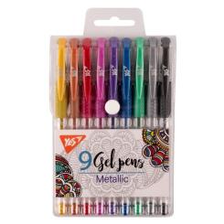 Ручка гелевая Yes набор Metallic 9 штук Фото