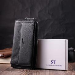 Кошелек ST Leather З натуральної шкіри Чорний Фото 9