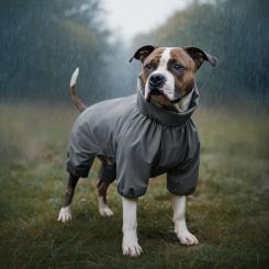 Дождевик для животных WAUDOG Clothes водонепроницаемый L55 серый Фото 3