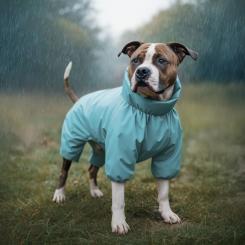 Дождевик для животных WAUDOG Clothes водонепроницаемый M47 голубой Фото 3