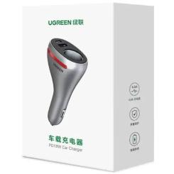 Зарядное устройство Ugreen USBC PD20W + USB QC3.0 silver Фото 1