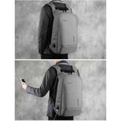 Рюкзак для ноутбука Kingsons 17" laptop backpack Light Grey Фото 6