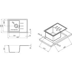 Мойка кухонная Kroner KompositCOL-6243 Фото 6