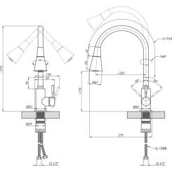 Смеситель Kroner Klassisch-PVD031BLK Фото 8