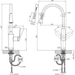 Смеситель Kroner KRP Makon-GRP030-T Фото 7