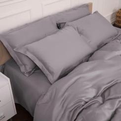 Постельное белье MirSon Tencel №06 Gray 175х210 двоспальний Фото 5