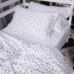 Постельное белье MirSon 016 White Stars Фланель 175х210 двуспальный Фото 1