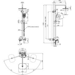 Душевой гарнитур Kroner Armada-W063 + змішувач Armada-W010 Фото 9