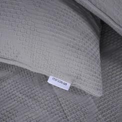 Постельное белье MirSon №20-02 Waffle Gray 200x220 Евро Фото 1