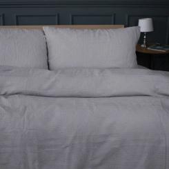 Постельное белье MirSon №20-02 Waffle Gray 200x220 Евро Фото 3