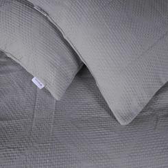 Постельное белье MirSon №20-02 Waffle Gray 200x220 Евро Фото 6