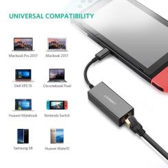 Переходник Ugreen USB-C 3.1 to RJ45 1000Mbps black Фото 2