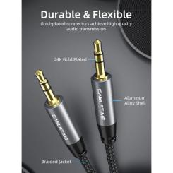 Кабель мультимедийный Cabletime 3.5mm M to 3.5mm M 1.8m Фото 3