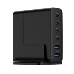 Зарядное устройство Gembird 4xUSB-C PD25W + 2xUSB QC3.0 18W black Фото 2