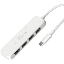 Концентратор J5create USB-C to 4xUSB-A 3.2 10Gbps white Фото 1