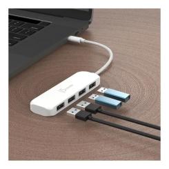 Концентратор J5create USB-C to 4xUSB-A 3.2 10Gbps white Фото 4