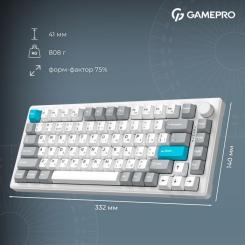 Клавиатура GamePro Asgard Yord Wireless/Bluetooth/USB UA White Фото 11