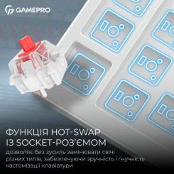 Клавиатура GamePro Asgard Yord Wireless/Bluetooth/USB UA White Фото 8