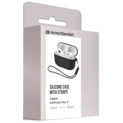Чехол для наушников Armorstandart Silicone Case для Apple Airpods Pro 3 Black Фото 1