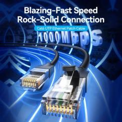 Патч-корд Vention 10м, UTP cat 6 RJ-45 black Фото 1