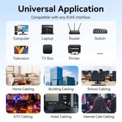 Патч-корд Vention 10м, UTP cat 6 RJ-45 black Фото 8